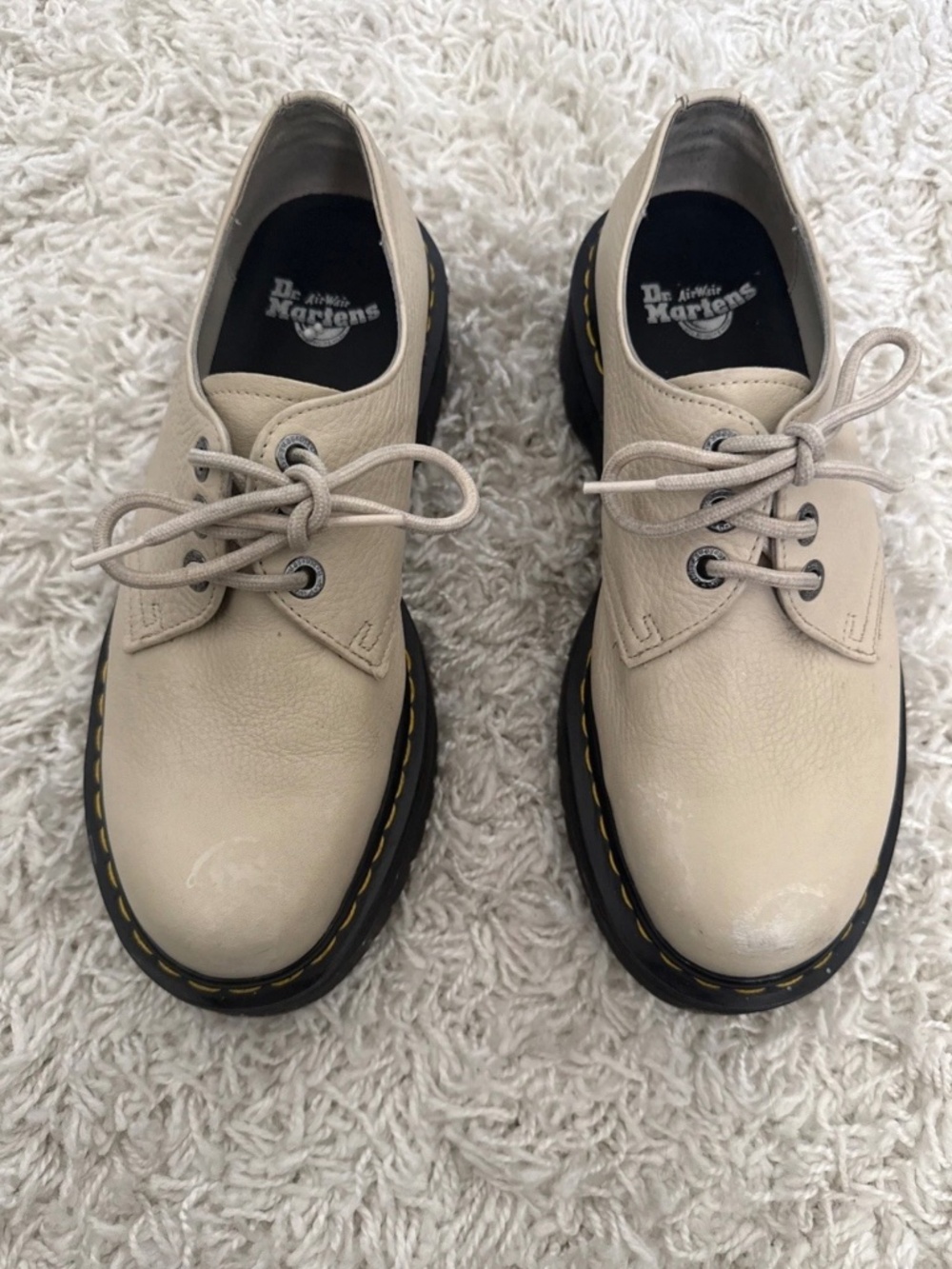 Doc Dr Martens Quad 30612 Leather Derby Oxford Shoes Tan Women's Size 9